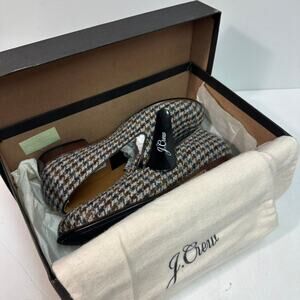NIB J. Crew Camden Slip-On Loafer Harris Tweed Houndstooth Wool Multicolor 8
